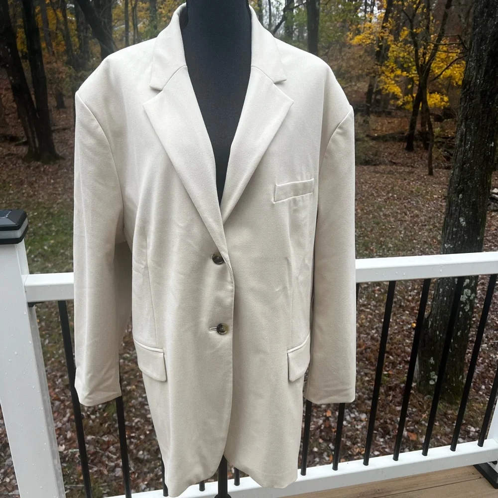 Banana Republic New light Beige Oversized Blazer Size X-LARGE - Picture 3 of 11